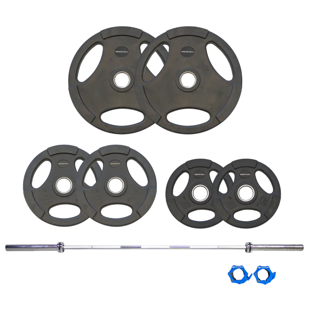 80kg Oly Tri Grip & Barbell Package