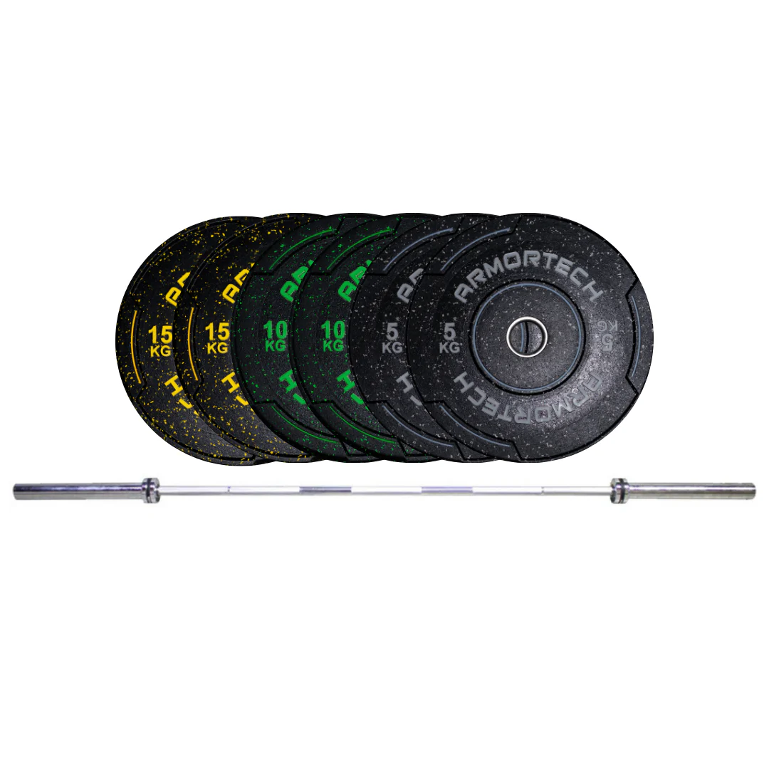 80KG V3 Crumb Bumper & Barbell Package